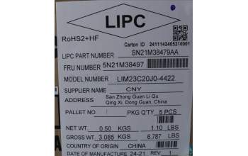 Lenovo 5N21M38497 Keyboard Internal, Japanese, Black, Non-Backlight, JP