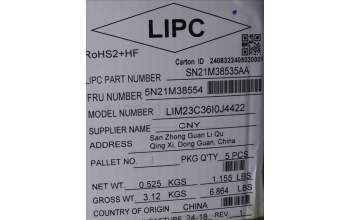 Lenovo 5N21M38554 Keyboard Internal, Italian, Black, Backlight, UK