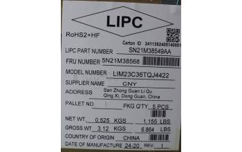 LENOVO 5N21M38568 Keyb L14/T14/P14s G5/G6 TY - BL