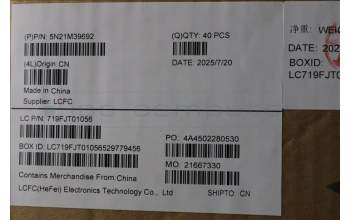 Lenovo 5N21M39692 NB_KYB 4C6TT50B-BK-PMX-SWS