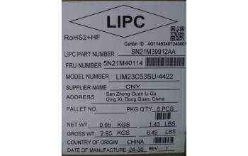 Lenovo 5N21M40114 Keyboard Internal, Russian, Black, Non-Backlight, w/Number, US