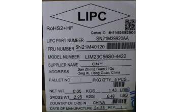 Lenovo 5N21M40120 Keyboard Internal, Swedish/Finnish, Black, Non-Backlight, w/Number, UK