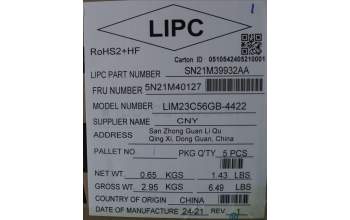 Lenovo 5N21M40127 NB_KYB 4C6TT50N-BK-CHY-UKE