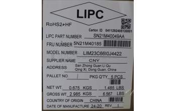 Lenovo 5N21M40185 Keyboard Internal, Italian, Black, Backlight, w/Number, UK