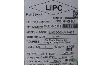 Lenovo 5N21M40203 NB_KYB 4C6TT50B-BK-CHY-EURO ENG