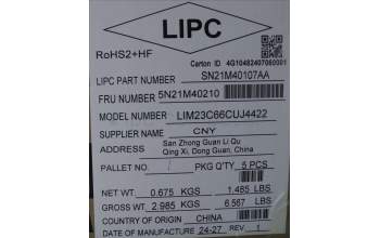 Lenovo 5N21M40210 Keyboard Internal, Canadian French English, Black, Backlight, w/Number, UK