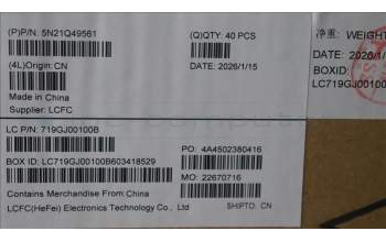 Lenovo 5N21Q49561 Keyboard Internal, US English, Black, Backlight, w/Number