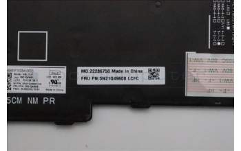 Lenovo 5N21Q49608 Keyboard Internal, UK English, Black, Backlight, w/Number