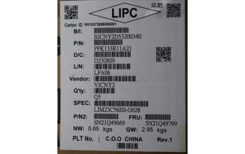 Lenovo 5N21Q49799 Keyboard Internal, Spanish, Black, Non_Backlight, w/Number