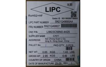 Lenovo 5N21Q49807 Keyboard Internal, Norwegian, Black, Non_Backlight, w/Number