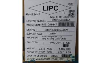 Lenovo 5N21Q49847 NB_KYB 5C6TT5SB-BK-CHY-SLV