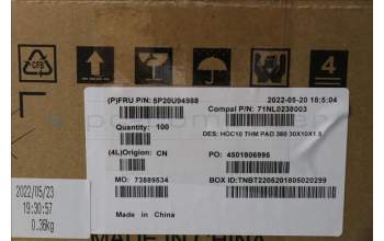 Lenovo 5P20U94988 T-FLEX_360_30X10X1.5MM,Laird