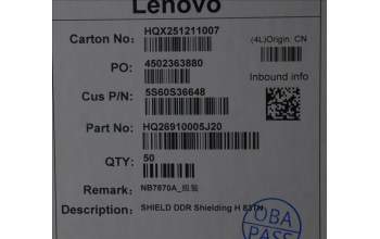 Lenovo 5S60S36648 DDR Shielding H 83TN