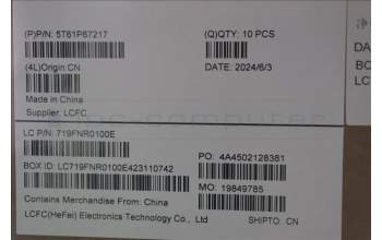 Lenovo 5T61P67217 CS22_3+2bCP,Glass like Mylar,Elan PCB,Black,NFC,SOVP&MP,Sunrex