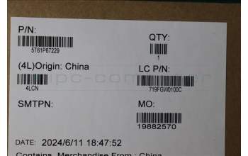 Lenovo 5T61P67229 CS21_3+2bCP, Glass like Mylar, Synaptics PCB, Black, NFC, SOVP&MP, Sunrex