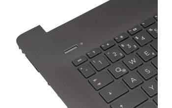 6037B0144704 original HP keyboard incl. topcase DE (german) black/black (DVD) (Optics: metal black brushed)