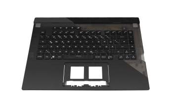 6070B1886121 original Asus keyboard incl. topcase DE (german) black/black/transparent/grey with backlight