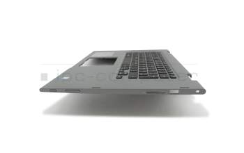 6B1-1331-A00 original Dell keyboard incl. topcase DE (german) black/grey with backlight for fingerprint sensor
