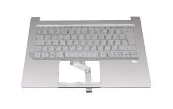 6BHSEN2046 original Acer keyboard incl. topcase DE (german) silver/silver with backlight
