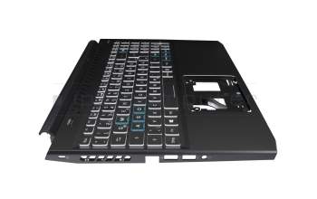 6BQ7XN2014 original Acer keyboard incl. topcase DE (german) black/white/black with backlight (Connection cable 29 mm)