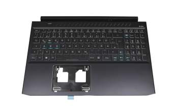 6BQAUN2014 original Acer keyboard incl. topcase DE (german) black/white/black with backlight (Connection cable 16mm)