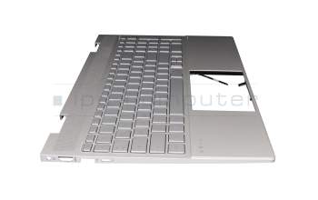 7116983700002 original HP keyboard incl. topcase DE (german) silver/silver with backlight (DSC)