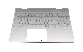 7116983700002 original HP keyboard incl. topcase DE (german) silver/silver with backlight (DSC Grafik)