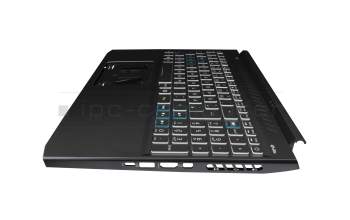 71NJ22BO018 original Compal keyboard incl. topcase DE (german) black/white/black with backlight (Connection cable 16mm)