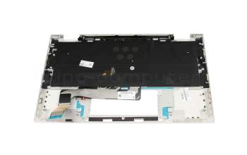 71NJ7432122 original HP keyboard incl. topcase DE (german) black/silver with backlight