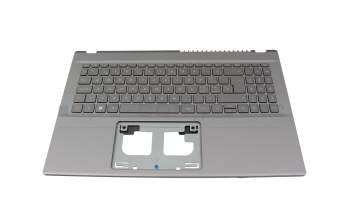 71NLC1BO083 original Compal keyboard incl. topcase CH (swiss) grey/grey with backlight