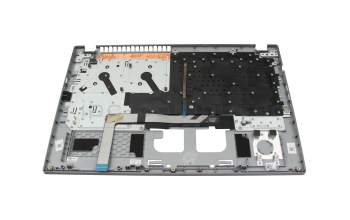 71NLC1BO083 original Compal keyboard incl. topcase CH (swiss) grey/grey with backlight