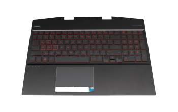 7H2010 original HP keyboard incl. topcase DE (german) black/black with backlight