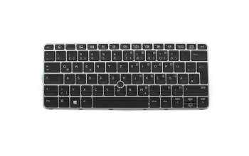 813301-041 original HP keyboard DE (german) black/silver matt with backlight and mouse-stick