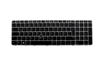 819898-041 original HP keyboard DE (german) black/silver matt with mouse-stick