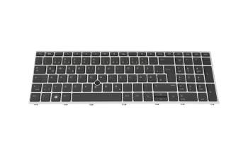 851-00055-00A original HP keyboard DE (german) black/silver with backlight and mouse-stick (with pointing stick)