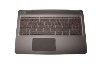 855478-041 original HP keyboard incl. topcase DE (german) grey/grey with backlight