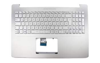 90NB0AU1-R32GE0 original Asus keyboard incl. topcase DE (german) silver/silver with backlight