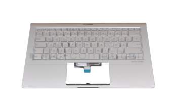 90NB0JQ4-R32GE0 original Asus keyboard incl. topcase DE (german) silver/silver with backlight