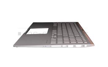 90NB0JX2-R31SF0 original Asus keyboard incl. topcase SF (swiss-french) silver/silver with backlight