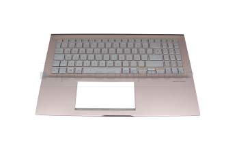 90NB0MI3-R31GE0 original Asus keyboard incl. topcase DE (german) silver/pink with backlight