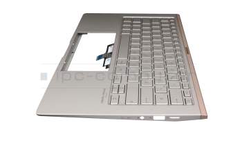90NB0MP6-R31GE0 original Asus keyboard incl. topcase DE (german) silver/silver with backlight
