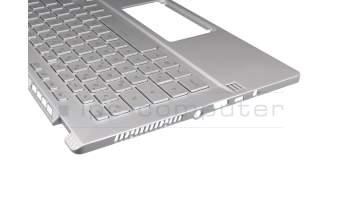 90NR03F2-R31GE2 original Asus keyboard incl. topcase DE (german) silver/silver with backlight