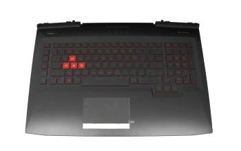 931691-041 original HP keyboard incl. topcase DE (german) black/red/black with backlight 150W