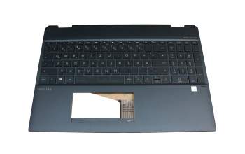 9Z.NEZBQ.J0G original HP keyboard incl. topcase DE (german) black/blue with backlight