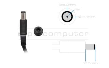 AC-adapter 130.0 Watt slim original for Dell Precision 15 (3510)