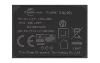 AC-adapter 24.0 Watt EU wallplug small original for Lenovo Smart Tab M10 (TB-X306FA)