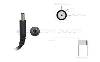 AC-adapter 65.0 Watt original for Dell Inspiron 13 (5301)