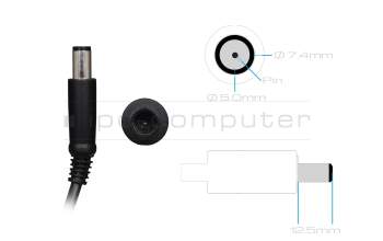 AC-adapter 65 Watt normal original for Dell Inspiron 14z (5423)