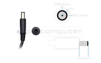 AC-adapter 90.0 Watt normal original for Dell Inspiron 15 (3520) 2013
