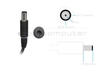 AC-adapter 90.0 Watt rounded original for Dell Inspiron 14 (3421)